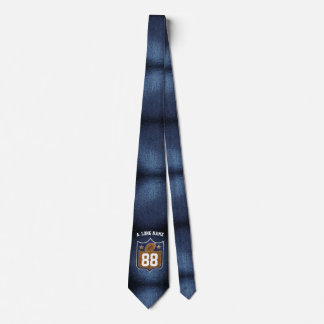 Blue & Gold Glitzer Football Player Team Spirit Krawatte