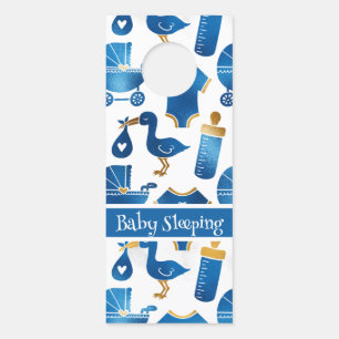 Blue Gold Glitzer Kinderzimmer Baby Bottle Carriag Türanhänger