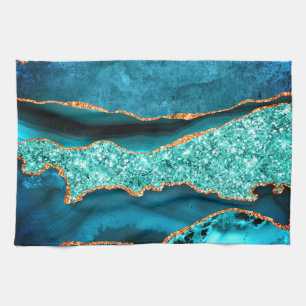 Blue Gold Glitzer Küchentuch