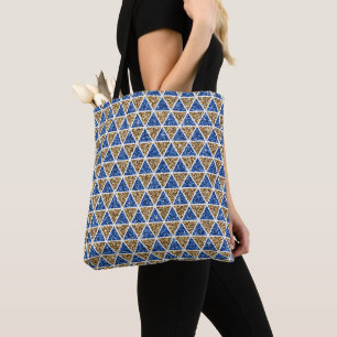 BLUE & GOLD GLITZER SEHEN CHRISTMAS DIAMOND PATTER TASCHE
