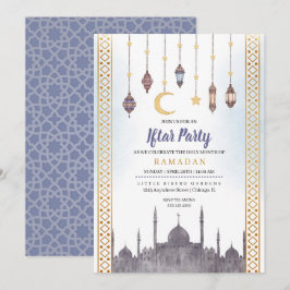 Blue Gold Iftar Party Ramadan Abendessen Einladung