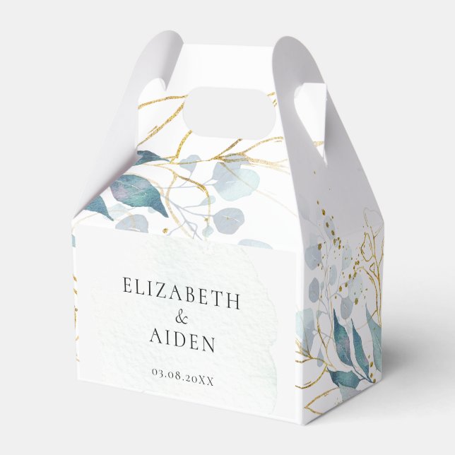 Blue Gold( Imitat) White Wedding Collection Geschenkschachtel (Vorderseite)
