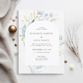 Blue Gold (Imitate) Hochzeitskollektion für Wasser Einladung