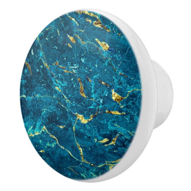 Blue Gold Imitate Marmorstein Moderne Keramik Pull Keramikknauf (Rechts)