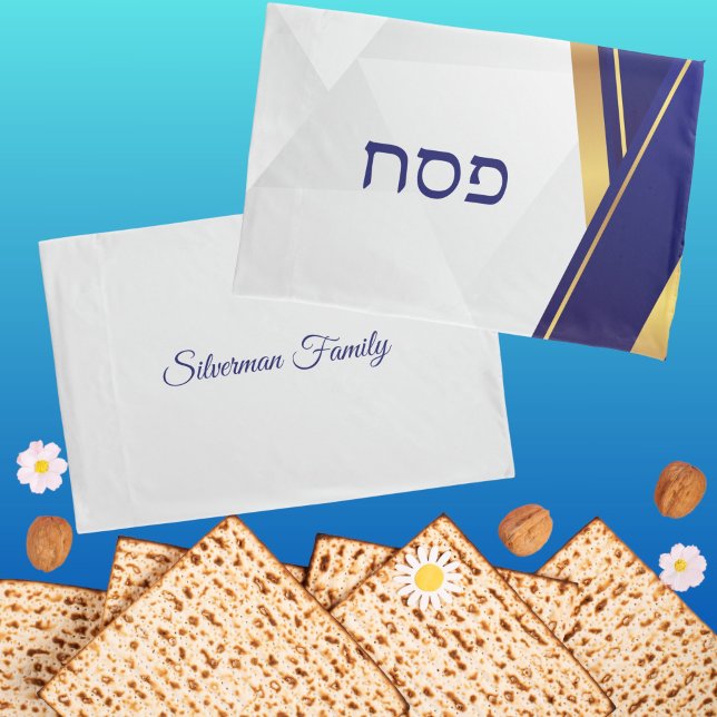 Blue Gold Jewish Holiday Passover Kissenbezug (Von Creator hochgeladen)