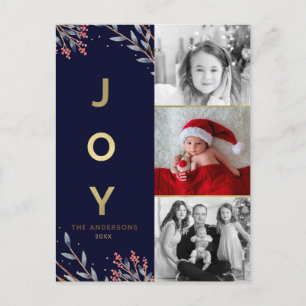 Blue & Gold JOY 3 Drei Foto Weihnachten