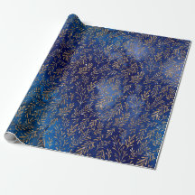 Blue Gold Leaf Mitternacht Eleganter Effekt
