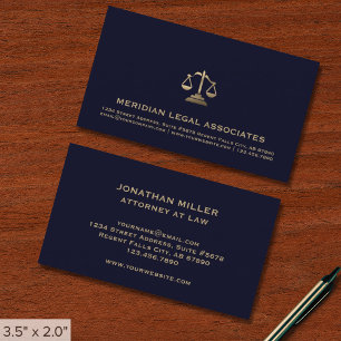 Blue Gold Legal Business Card Visitenkarte