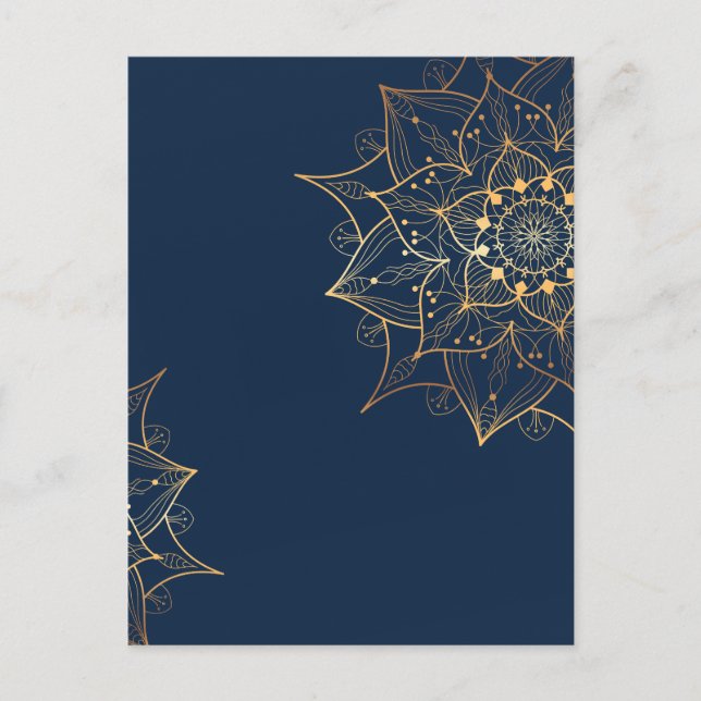 Blue & Gold Mandala | Islamische Kunst Inspiriert Postkarte (Vorderseite)
