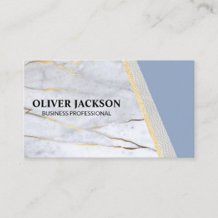Blue Gold Marble   Leder   Luxus Visitenkarte