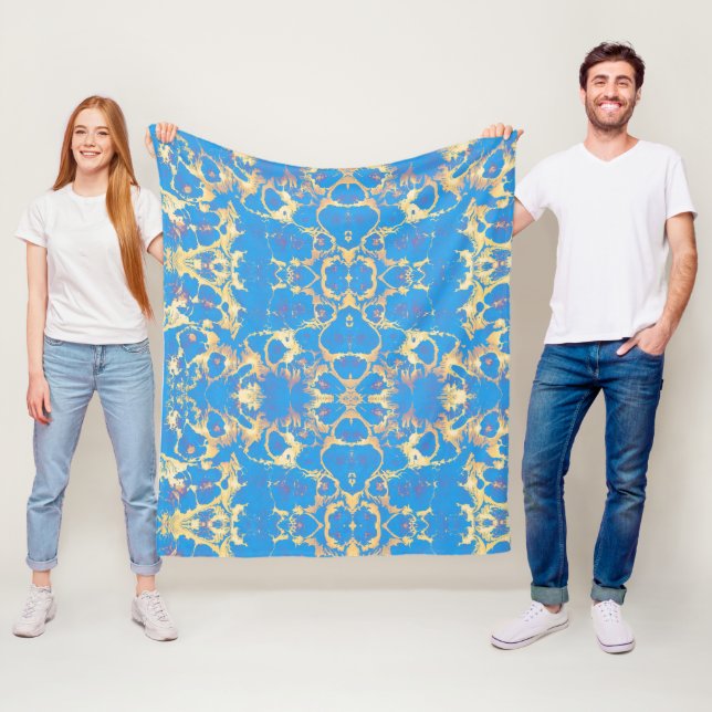 Blue + Gold-Marmor Fleecedecke (Beispiel)