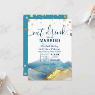 Blue Gold Mountains essen Drink & Sei Verheiratet  Einladung