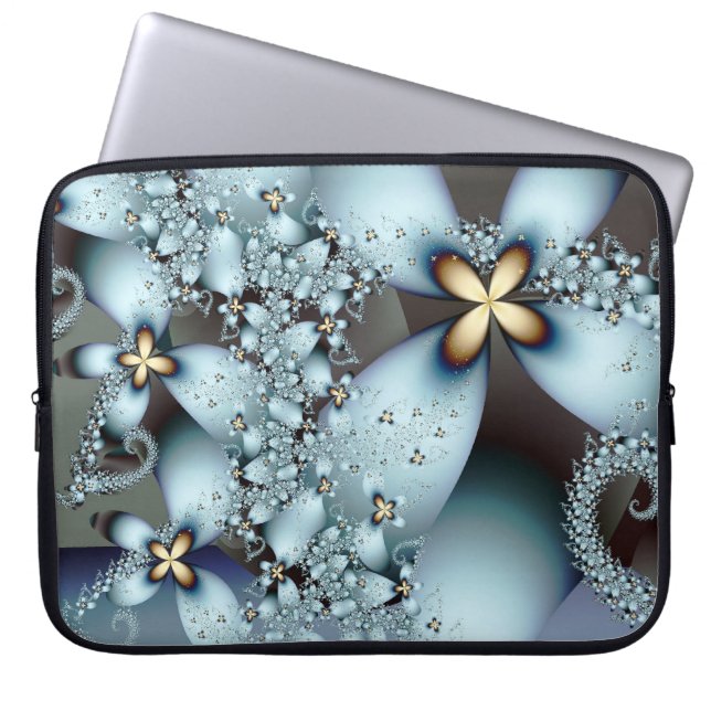 Blue Gold Niedlich Abstrakt Laptopschutzhülle (Vorderseite)