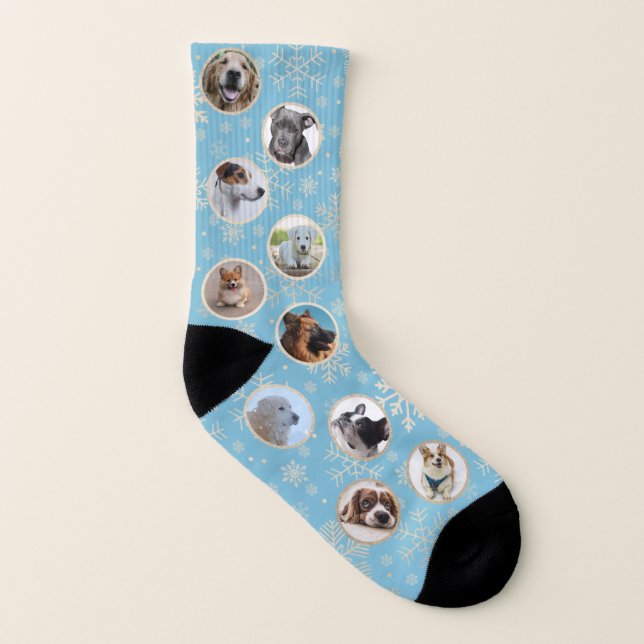Blue Gold Noël Snowflake Motif animal de compagnie (Gauche intérieur)