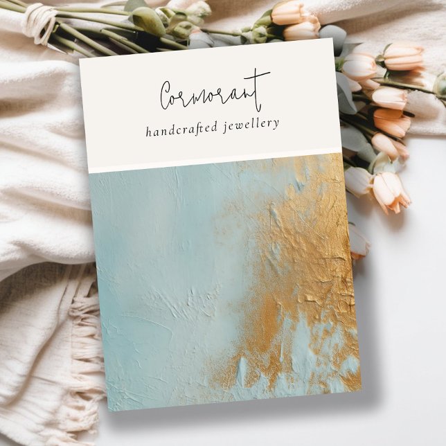 Blue Gold Oil Paint Texture Blank Juwelier Display Visitenkarte (Von Creator hochgeladen)