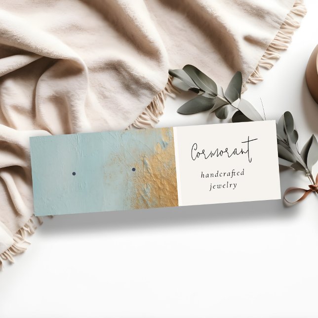 Blue Gold Ölpaint Texture Earring Stud Holder Mini Visitenkarte (Von Creator hochgeladen)