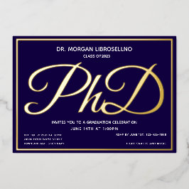 Blue Gold PhD-Abschluss Folieneinladung