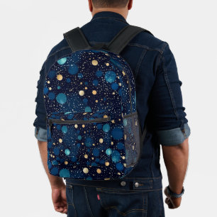 Blue & Gold Polka-Dot Bedruckter Rucksack