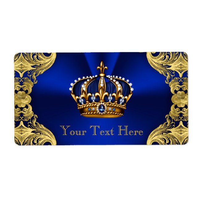 Blue Gold Prince Baby Dusche Wasserflasche (Vorne)