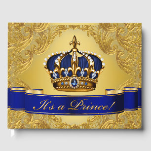Blue Gold Prince Baby Showbucher Gästebuch