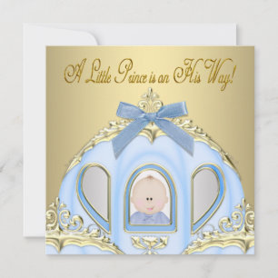 Blue & Gold Prince Baby Shower Einladungen