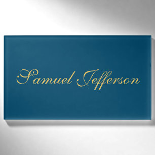 Blue Gold Professioneller Trendiger Minimalistisch Namenschild