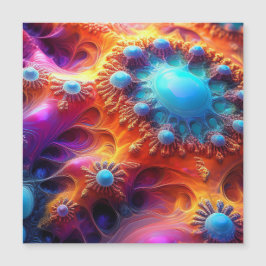 Blue Gold & Purple Psychedelic Fractal Magnetkarte
