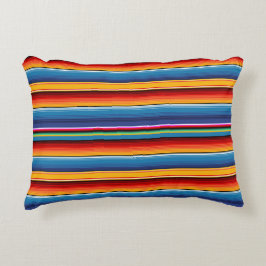 Blue Gold Red Mexican Sarape Dekokissen