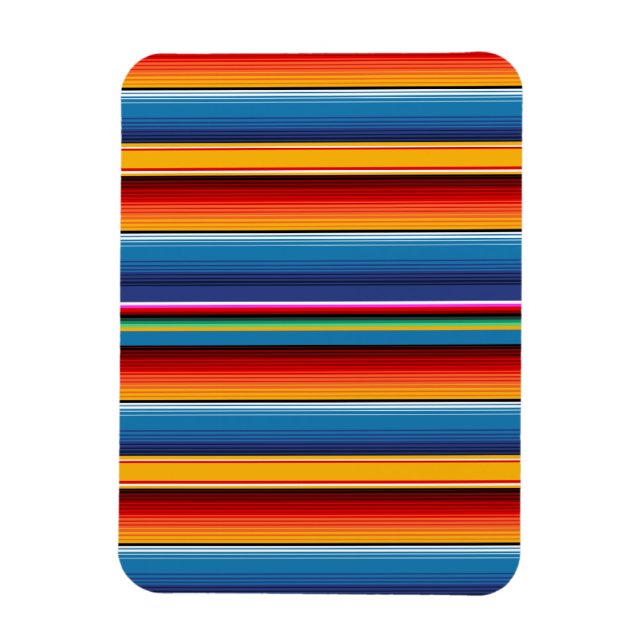 Blue Gold Red Mexican Sarape Magnet (Vertikal)