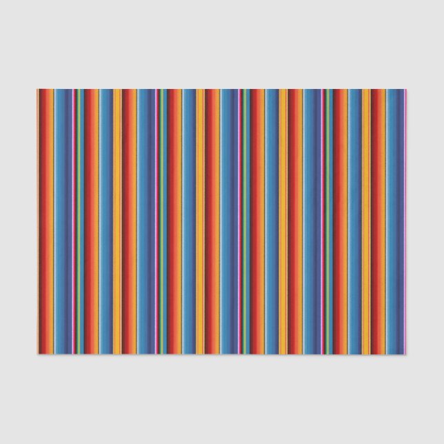 Blue Gold Red Mexican Sarape Seidenpapier (Vorderseite)