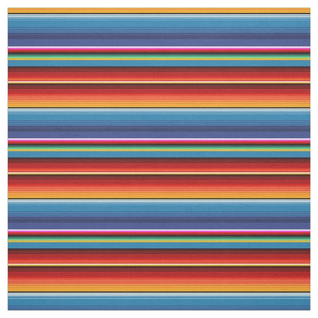 Blue Gold Red Mexican Sarape Stoff (Muster)