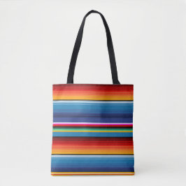 Blue Gold Red Mexican Sarape Tasche