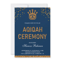 Blue Gold Royal Crown Prince Aqiqah