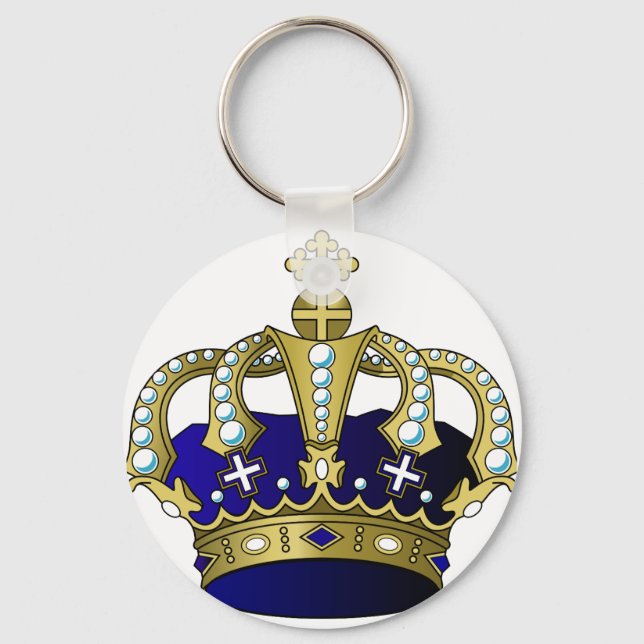 Blue & Gold Royal Crown Schlüsselanhänger (Vorderseite)