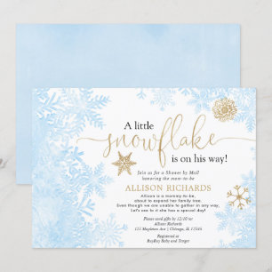 Blue Gold Schneeflocke Dusche von Mail Boy Baby Du Einladung