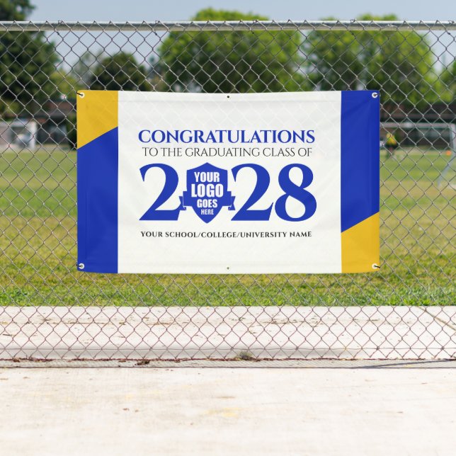 Blue Gold School Uni Schließ Class Banner (Insitu)