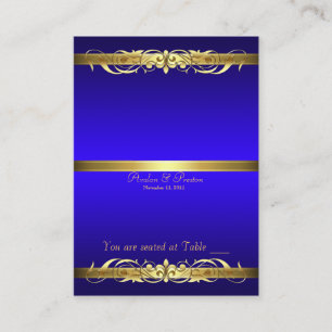 Blue Gold Scroll Table Platzkarte