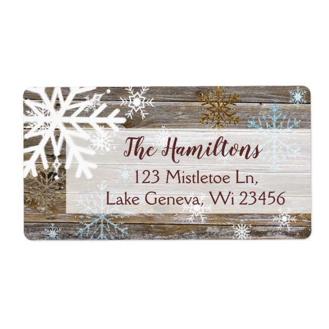 Blue Gold Snowflake und Holz Weihnachten oder Feie (Vorne)