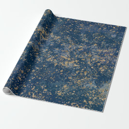 Blue & Gold Spritzer Glam Modern Geschenkpapier