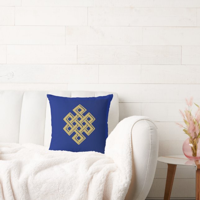 Blue & Gold Square Pillow - Luxuriös & elegant H Kissen (Liege)