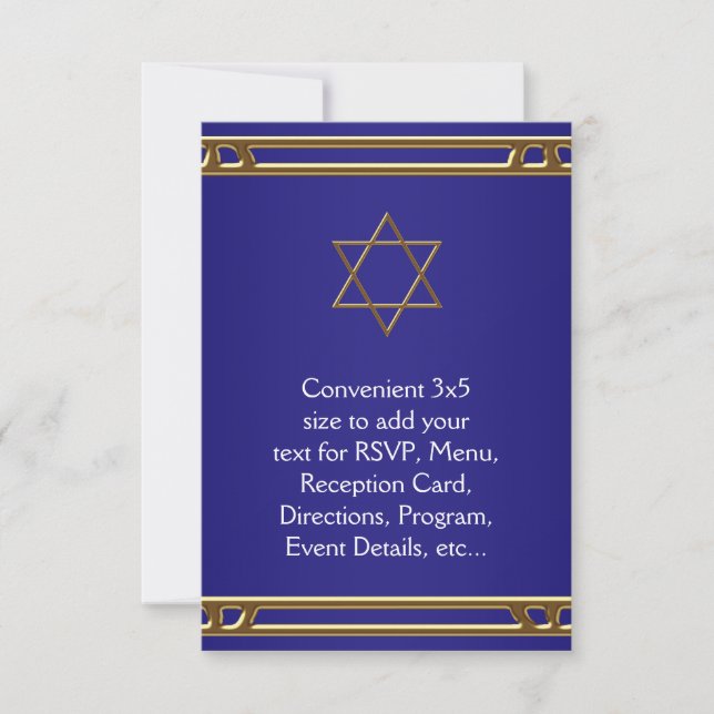Blue Gold Star von David UAWG All Purpose RSVP Karte (Vorderseite)