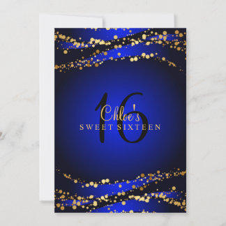 Blue & Gold Stardust | Sweet 16 Einladung