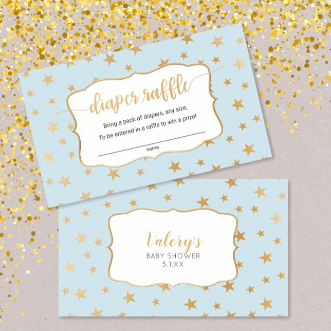 Blue Gold Stars, carte de tombola pour couche garç (Créateur téléchargé)