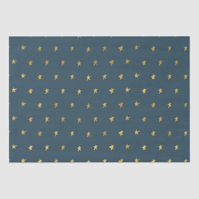 Blue Gold Stars Seidenpapier (Vorderseite)