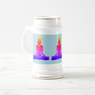 Blue & Gold Stein - Beer Yoga Stein (kein Druck) Bierglas