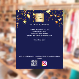 Blue Gold-Sterne-Firmenlogo Qr-Codeinstagramm Flyer