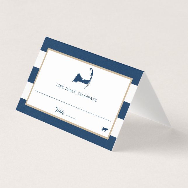 Blue Gold Streifen Chatham Cape Cod Hochzeitssaal (Vorderseite)