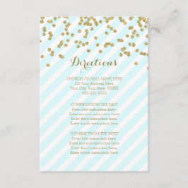 Blue Gold Streifen Hochzeitkarten Begleitkarte