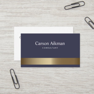 Blue Gold Strip Business Card Visitenkarte