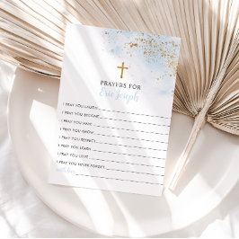 Blue Gold Taufe Gebet-Karte für Baby Card Einladungspostkarte